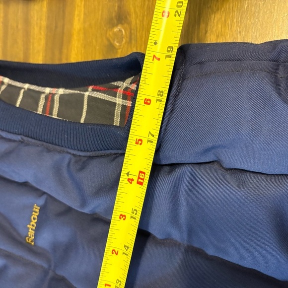 Barbour Blue Quilted Trekker Vest Waist Coat Small Winter Mens S Plaid Navy - Picture 4 of 6